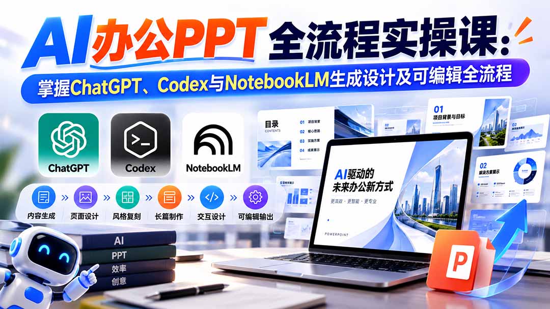 (20660期)【无水印】AI办公PPT全流程实操课: 掌握ChatGPT、Codex与NotebookLM生成设计及可编辑全流程 20260926050119-6ab7519ff30be.jpg