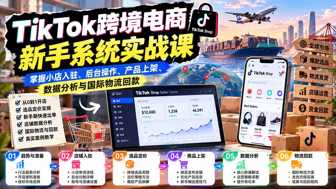 (20672期)TikTok跨境电商新手系统实战课:掌握小店入驻、后台操作、产品上架、数据分析与国际物流回款 20260927050056-6ab8a308194fb.jpg