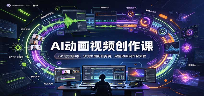 AI动画视频创作课:GPT撰写脚本,分镜生图配音剪辑,完整动画制作全流程 20260927070105-6ab8bf31cadbe.jpg