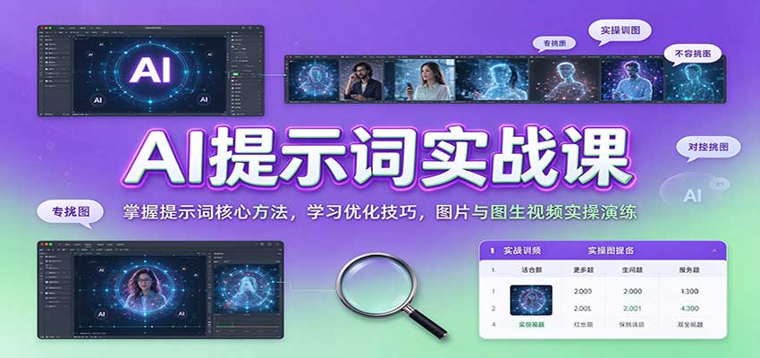 AI提示词实战课:掌握提示词核心方法,学习优化技巧,图片与图生视频实操演练 20260927070110-6ab8bf364c169.jpg