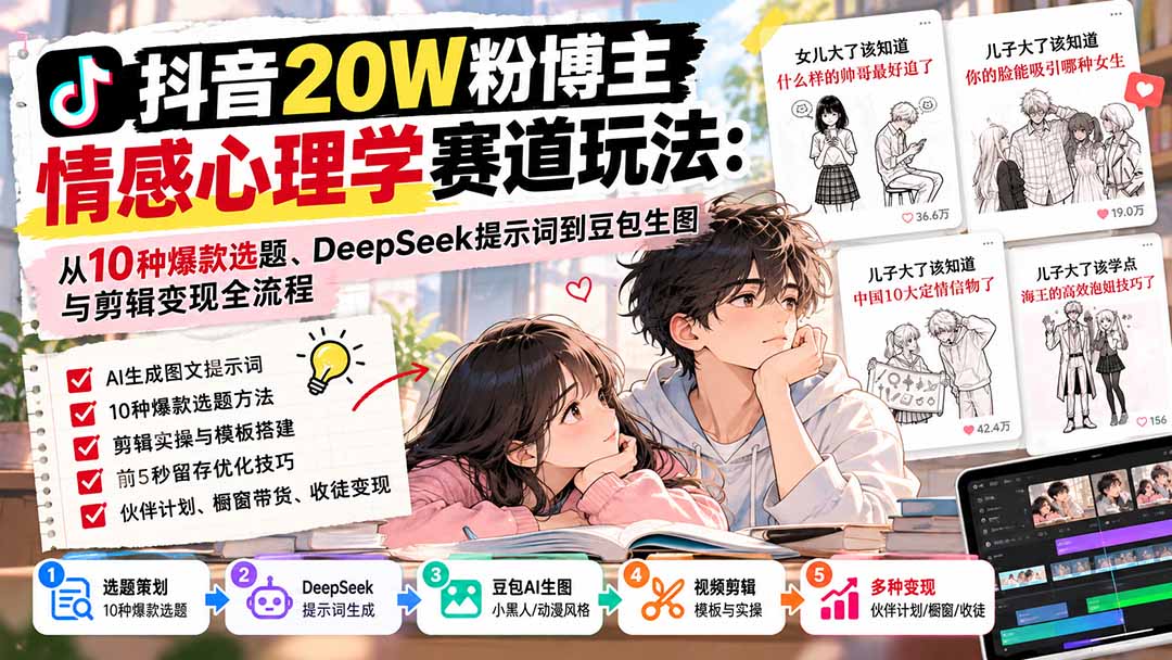 (20688期)抖音20W粉博主-情感心理学赛道玩法:从10种爆款选题、DeepSeek提示词到豆包生图与剪辑变现全流程 20260927150120-6ab92fc040e08.jpg