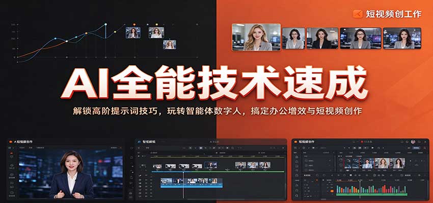 AI全能技术速成:解锁高阶提示词技巧,玩转智能体数字人,搞定办公增效与短视频创作 20260928070058-6aba10aa18326.jpg