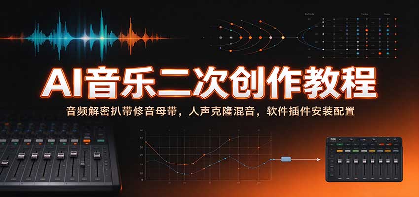 AI音乐二次创作教程:音频解密扒带修音母带,人声克隆混音,软件插件安装配置 20260928070103-6aba10af8e18f.jpg
