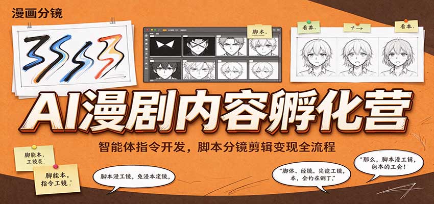 AI漫剧内容孵化营:智能体指令开发,脚本分镜剪辑变现全流程 20260928110049-6aba48e10afe3.jpg