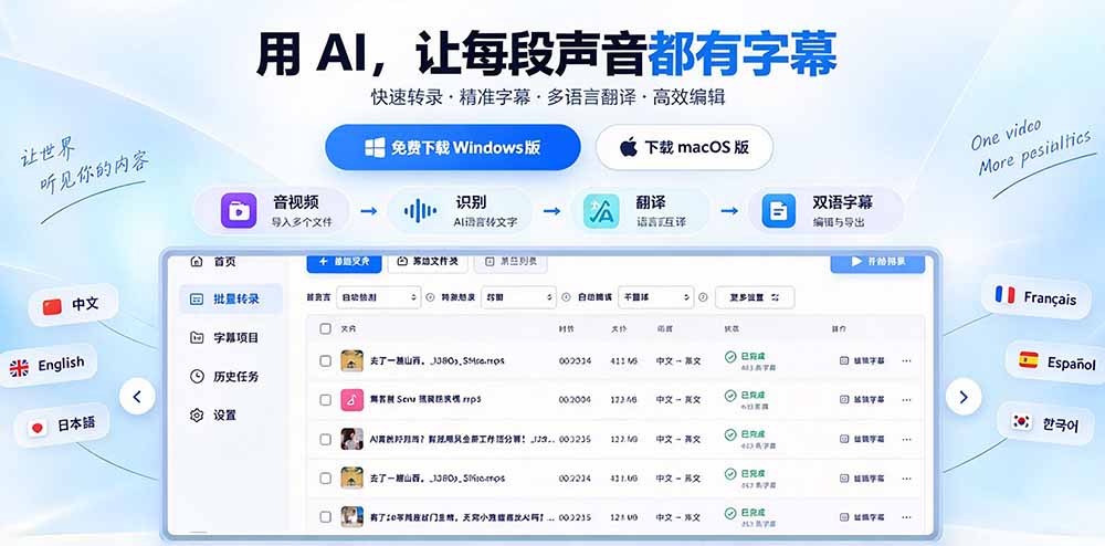 (20728期)剪映会员不用再开了?视频字幕一键生成加翻译,本地离线运行,完全免费,超快速高精度,字幕大师 20260930050127-6abc97a7b66b4.jpg