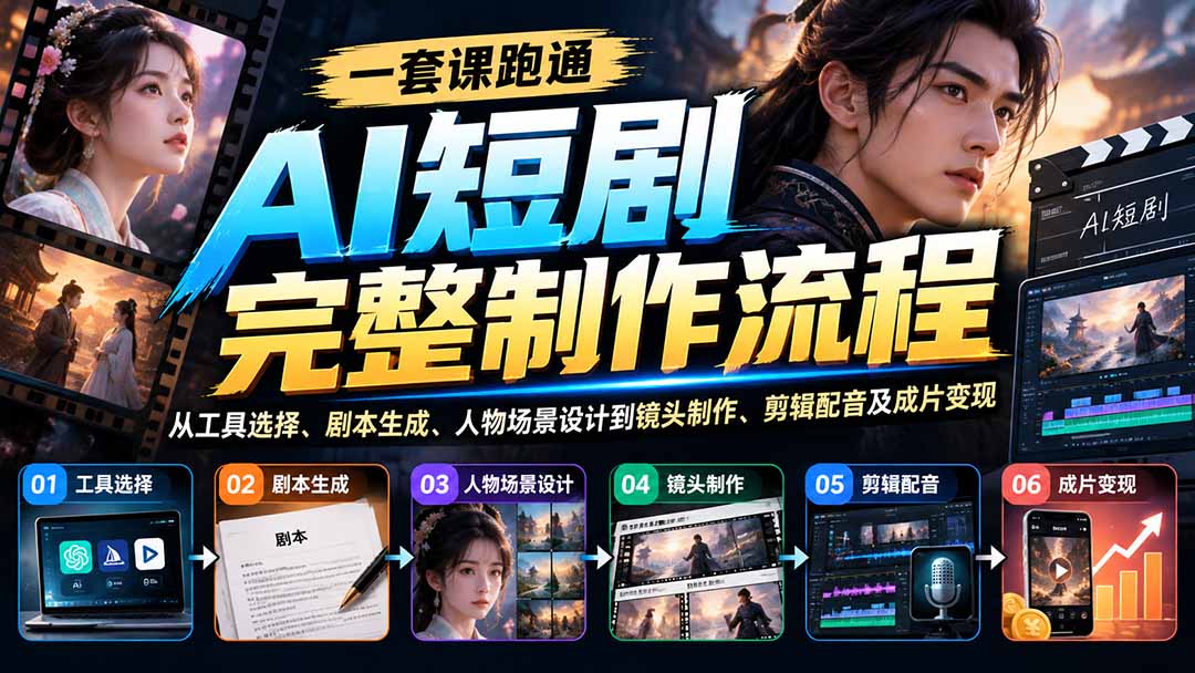 (20742期)一套课跑通AI短剧完整制作流程:从工具选择、剧本生成、人物场景设计到镜头制作、剪辑配音及成片变现 20260930130053-6abd080582bb6.jpg