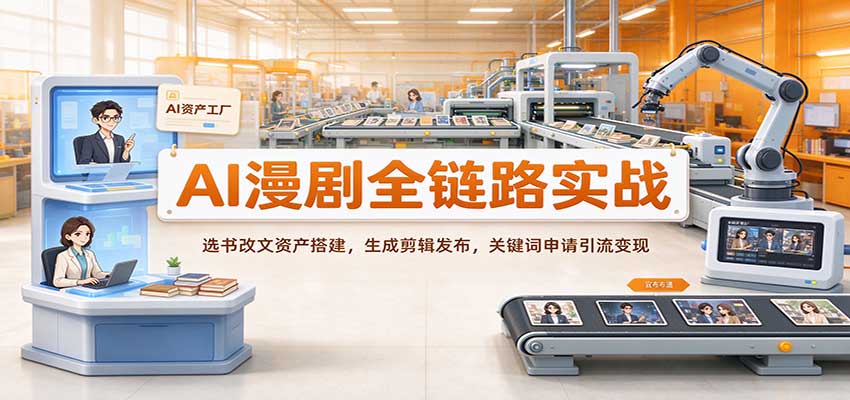 AI漫剧全链路实战:选书改文资产搭建,生成剪辑发布,关键词申请引流变现 20261001070040-6abe0518eb651.jpg
