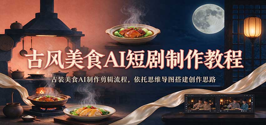 古风美食AI短剧制作教程:古装美食AI制作剪辑流程,依托思维导图搭建创作思路 20261001090055-6abe214748dcf.jpg