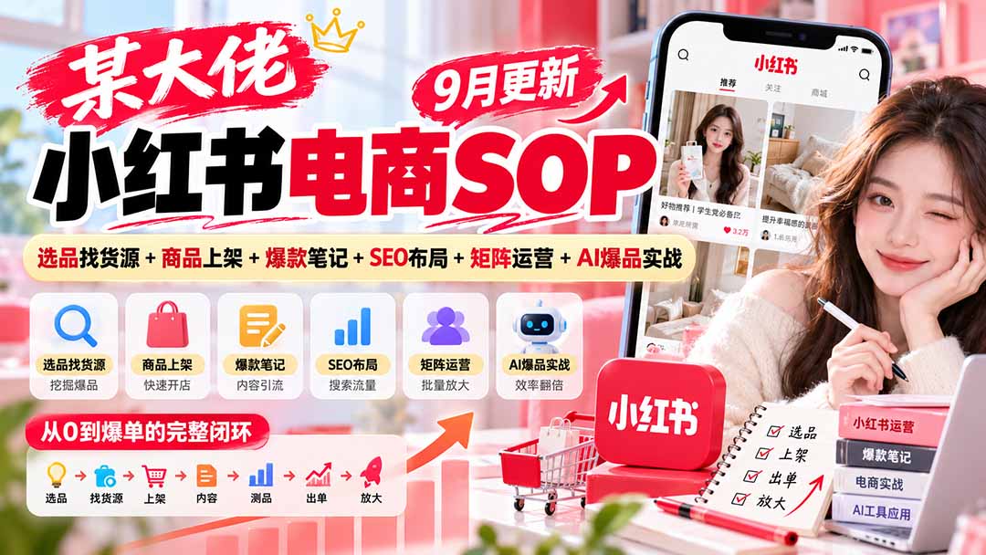 (20757期)某大佬小红书电商SOP|9月更新:选品找货源+商品上架+爆款笔记+SEO布局+矩阵运营+AI爆品实战 20261001130106-6abe59927cbae.jpg