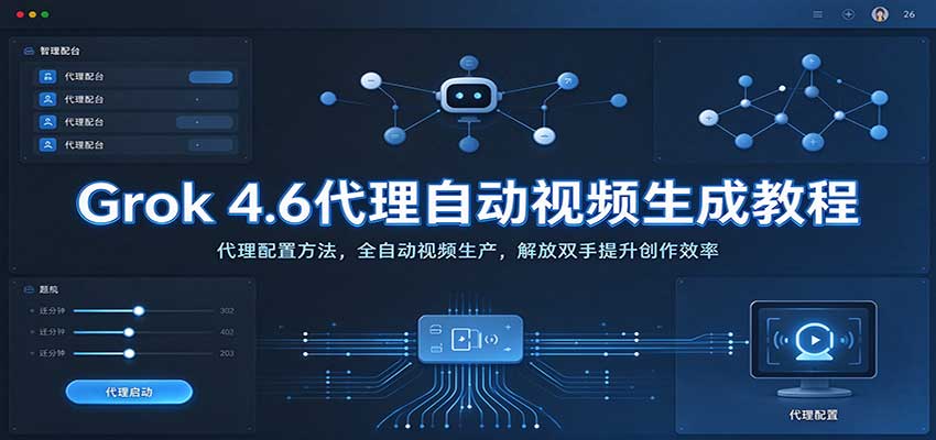 Grok 4.6代理自动视频生成教程:代理配置方法,全自动视频生产,解放双手提升创作效率 20261002070104-6abf56b045211.jpg