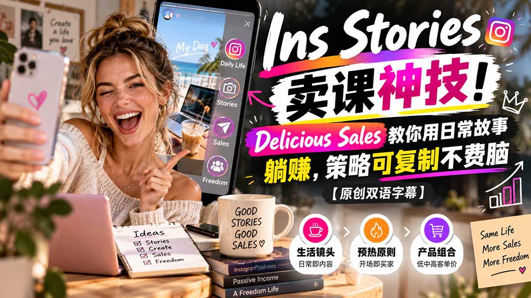 (20767期)Ins Stories 卖课神技!Delicious Sales 教你用日常故事躺赚,策略可复制不费脑【原创双语字幕】 20261002070111-6abf56b707d1c.jpg