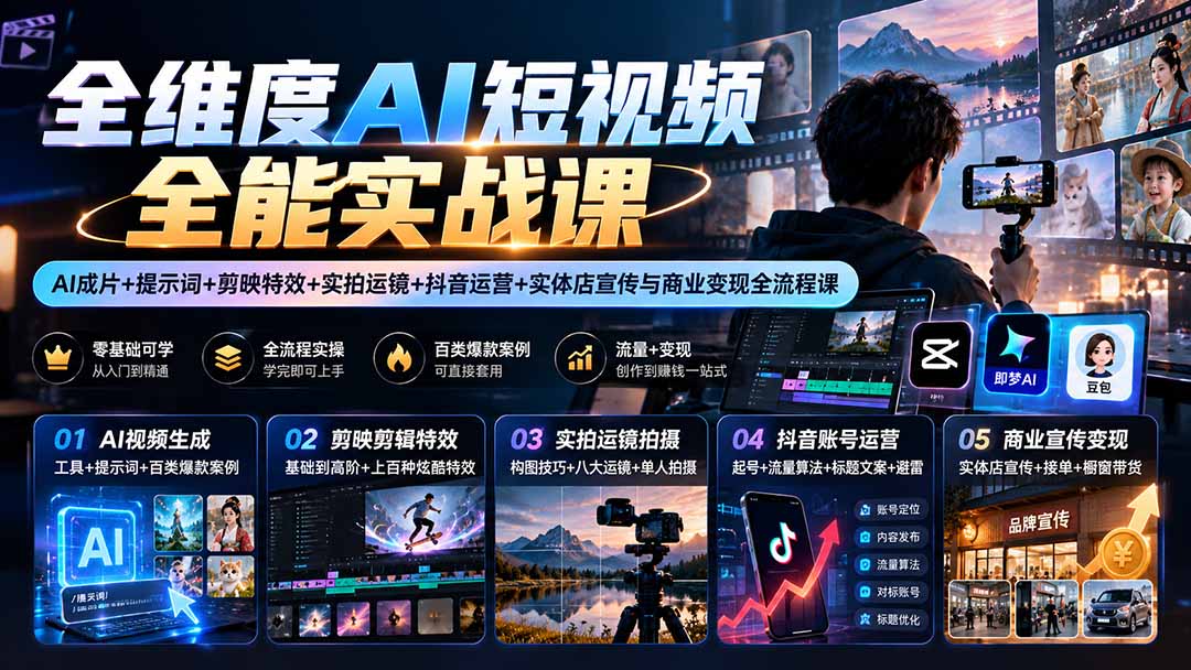 (20768期)【无水印】全维度AI短视频全能实战课:AI成片+提示词+剪映特效+实拍运镜+抖音运营+实体店宣传与商业变现全流程课 20261002070118-6abf56bea558e.jpg