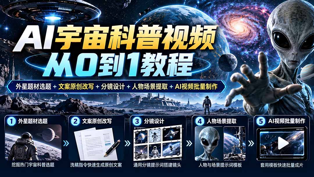 (20774期)AI宇宙科普视频从0到1教程|外星题材选题+文案原创改写+分镜设计+人物场景提取+AI视频批量制作 20261002130123-6abfab2300a2c.jpg