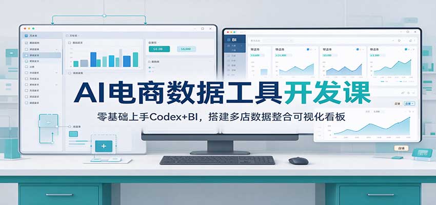 AI电商数据工具开发课:零基础上手Codex+BI,搭建多店数据整合可视化看板 20261004190201-6ac2a2a9b2faa.jpg