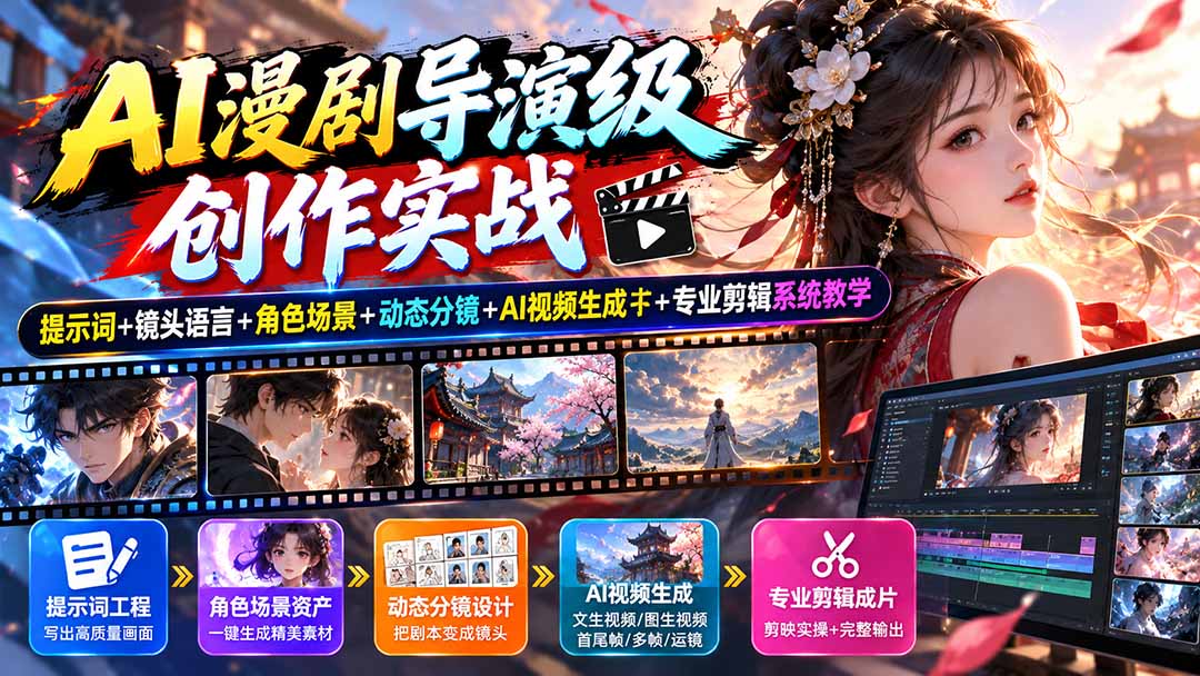 (20814期)AI漫剧导演级创作实战:提示词+镜头语言+角色场景+动态分镜+AI视频生成+专业剪辑系统教学 20261005030048-6ac312e0778e7.jpg