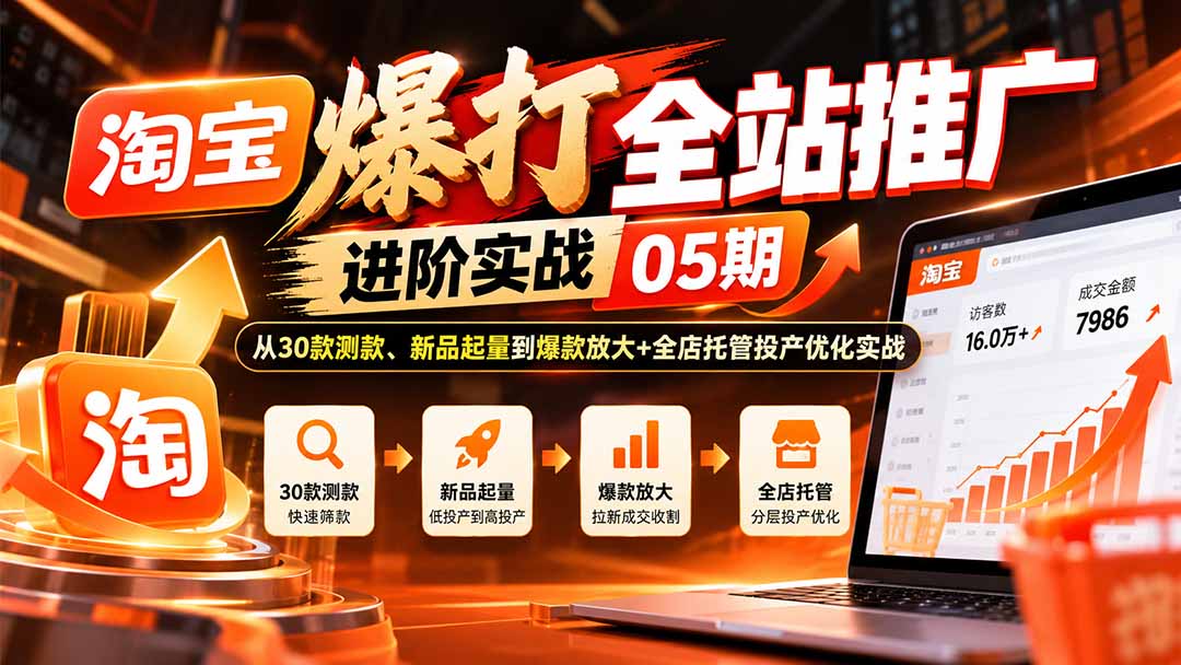 (20817期)淘宝爆打全站推广进阶实战05期:从30款测款、新品起量到爆款放大+全店托管投产优化实战 20261005050143-6ac32f375b520.jpg
