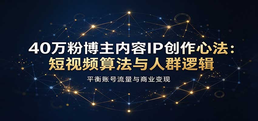 40万粉博主内容IP创作心法:短视频算法与人群逻辑,平衡账号流量与商业变现 20261005170114-6ac3d7dae9da7.jpg