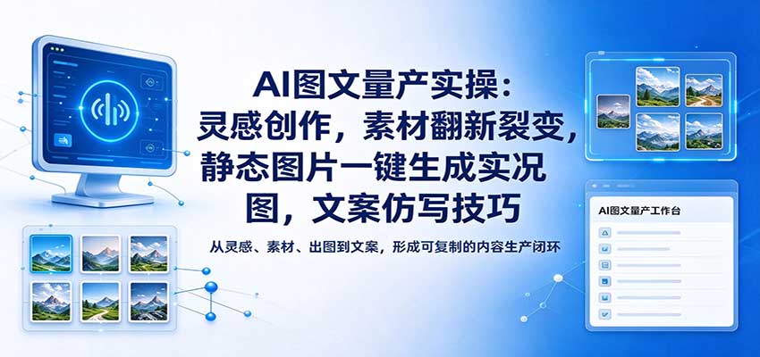 AI图文量产实操:灵感创作,素材翻新裂变,静态图片一键生成实况图,文案仿写技巧 20261005170116-6ac3d7dcc7878.jpg