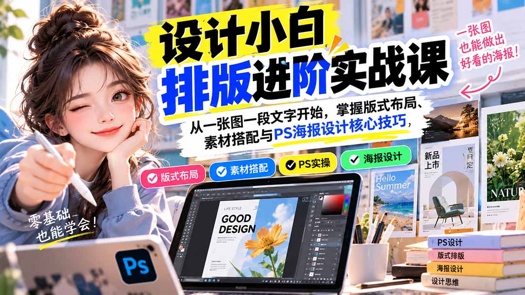 (20838期)设计小白排版进阶实战课:从一张图一段文字开始,掌握版式布局、素材搭配与PS海报设计核心技巧 20261006050111-6ac4809700ae6.jpg