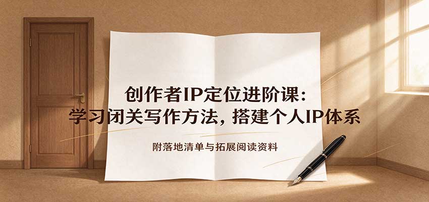 创作者IP定位进阶课:学习闭关写作方法,搭建个人IP体系,附落地清单与拓展阅读资料 20261007070041-6ac5ee1929afe.jpg