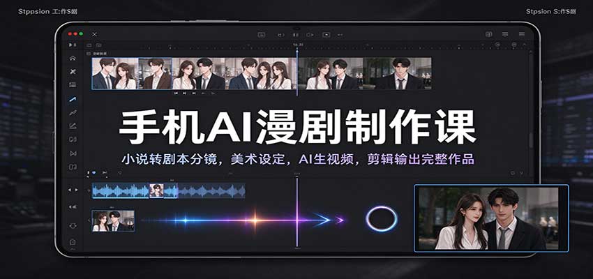 手机AI漫剧制作课:小说转剧本分镜,美术设定,AI生视频,剪辑输出完整作品 20261007070043-6ac5ee1b43501.jpg