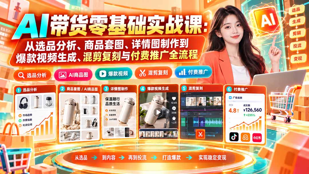 (20856期)AI带货零基础实战课:从选品分析、商品套图、详情图制作到爆款视频生成、混剪复刻与付费推广全流程 20261008050057-6ac7238967d27.jpg