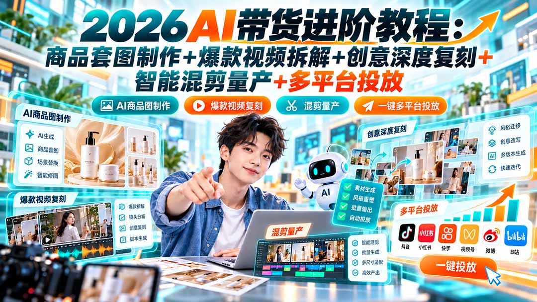 (20857期)2026AI带货进阶教程:商品套图制作+爆款视频拆解+创意深度复刻+智能混剪量产+多平台投放 20261008050105-6ac723912064f.jpg
