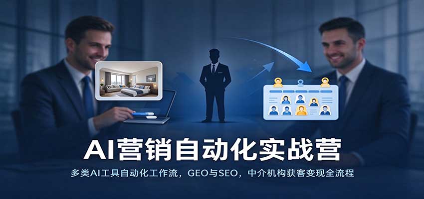 AI营销自动化实战营:多类AI工具自动化工作流,GEO与SEO,中介机构获客变现全流程 20261008070032-6ac73f900fbae.jpg