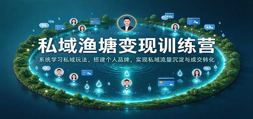 私域渔塘变现训练营:系统学习私域玩法,搭建个人品牌,实现私域流量沉淀与成交转化 20261009070135-6ac8914fd6047.jpg