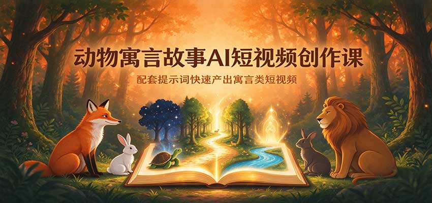 动物寓言故事AI短视频创作课:配套提示词快速产出寓言类短视频 20261009170047-6ac91dbf0f9b7.jpg
