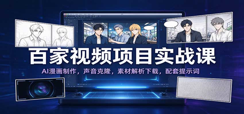 百家视频项目实战课:AI漫画制作,声音克隆,素材解析下载,配套提示词 20261009170050-6ac91dc2c9824.jpg