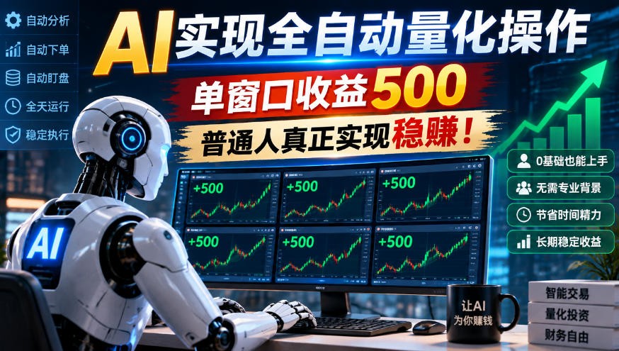 AI实现全自动量化,单窗口月入收益500,别嫌收益少,靠谱最重要! 20261010030024-6ac9aa482a373.jpg