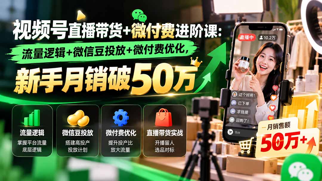 (20886期)视频号直播带货+微付费进阶课-更新1010:流量逻辑+微信豆投放+微付费优化,新手月销破50万 20261010050038-6ac9c6762e2a7.jpg