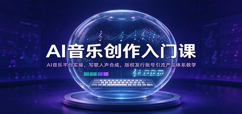 AI音乐创作入门课:AI音乐平台实操,写歌人声合成,版权发行账号引流产品体系教学 20261010190032-6aca8b50ac13a.jpg