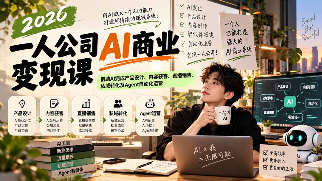 (20901期)2026一人公司AI商业变现课:借助AI完成产品设计、内容获客、直播销售、私域转化及Agent自动化运营 20261011050107-6acb18133077b.jpg