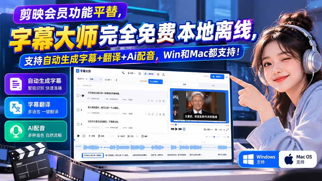 (20902期)剪映会员功能平替,字幕大师完全免费本地离线,支持自动生成字幕+翻译+Ai配音,Win和Mac都支持! 20261011050113-6acb1819e514e.jpg