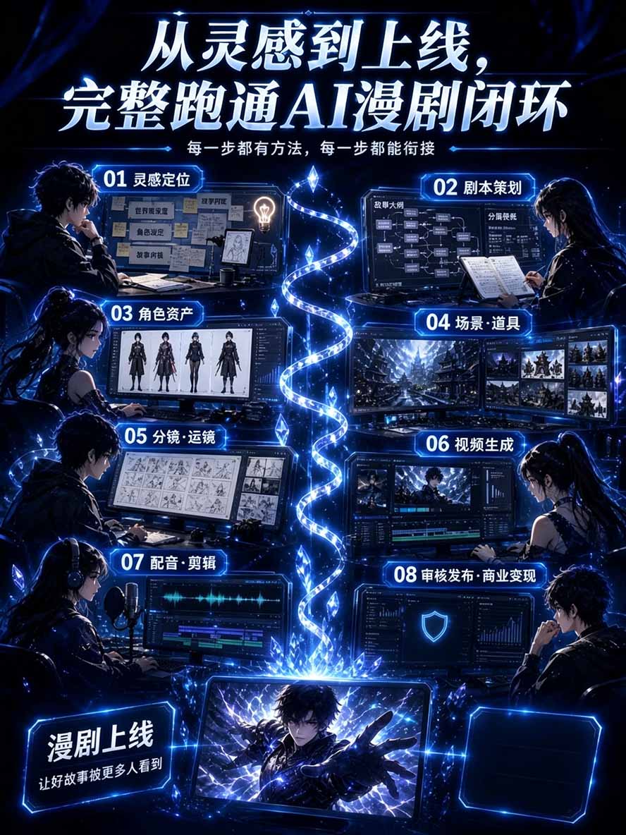 (20906期)【无水印】2026AI漫剧创作与商业变现掘金营:打通选题→AI编剧→角色场景→自动分镜→视频生成→剪辑发布→运营变现 20261011070045-6acb341d47e9d.jpg