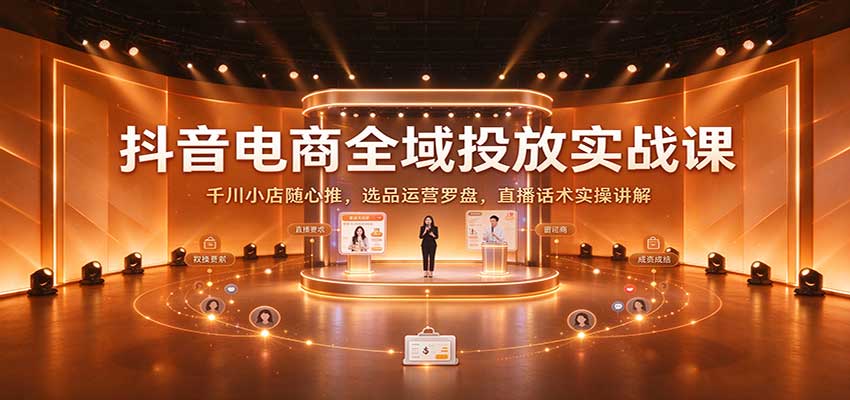 抖音电商全域投放实战课:千川小店随心推,选品运营罗盘,直播话术实操讲解 20261011070050-6acb34227fc21.jpg