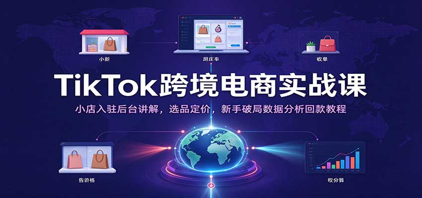 TikTok跨境电商实战课:小店入驻后台讲解,选品定价,新手破局数据分析回款教程 20261011190050-6acbdce270d9f.jpg