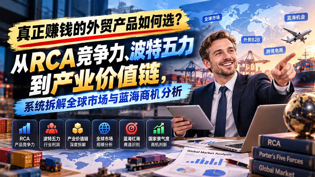 (20932期)真正赚钱的外贸B2B产品如何选?从RCA竞争力、波特五力到产业价值链,系统拆解全球市场与蓝海商机分析 20261012150055-6accf627db5d0.jpg