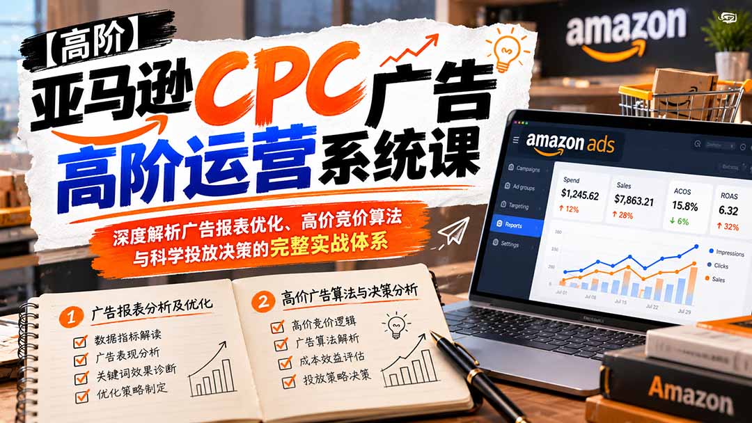 (20950期)亚马逊CPC广告高阶运营系统课:深度解析广告报表优化、高价竞价算法与科学投放决策的完整实战体系 20261014030057-6acef069dd38d.jpg