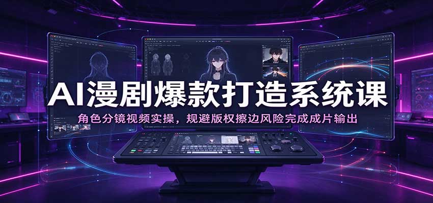 AI漫剧爆款打造系统课:角色分镜视频实操,规避版权擦边风险完成成片输出 20261014050035-6acf0c73b392f.jpg