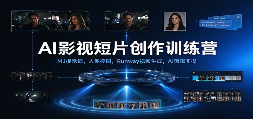 AI影视短片创作训练营:MJ提示词,人像控图,Runway视频生成,AI剪辑实操 20261014070110-6acf28b687aa4.jpg