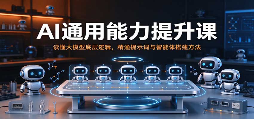 AI通用能力提升课:读懂大模型底层逻辑,精通提示词与智能体搭建方法 20261014070119-6acf28bf0cba4.jpg