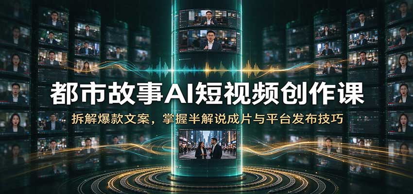 都市故事AI短视频创作课:拆解爆款文案,掌握半解说成片与平台发布技巧 20261014070121-6acf28c1310c0.jpg