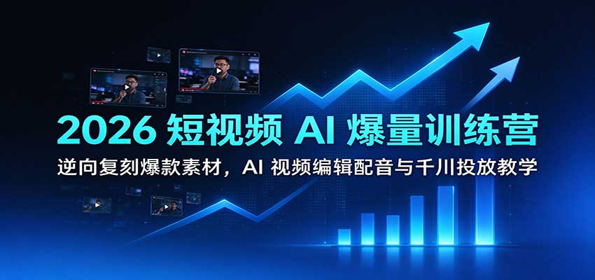 2026短视频AI爆量训练营:逆向复刻爆款素材,AI视频编辑配音与千川投放教学 20261015050045-6ad05dfd1f4ae.jpg