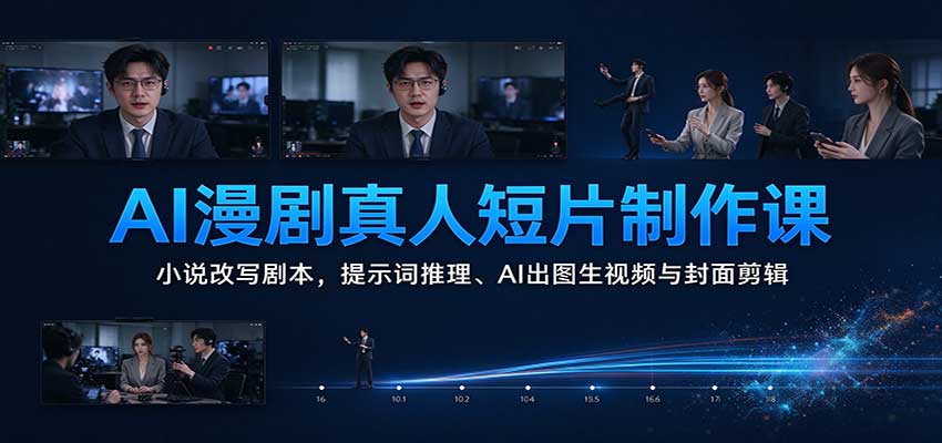 AI漫剧真人短片制作课:小说改写剧本,提示词推理、AI出图生视频与封面剪辑 20261015070043-6ad07a1bd0938.jpg