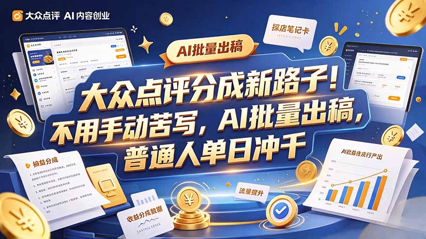 (20983期)大众点评副业新玩法,工具提效解放双手,批量做笔记,单日可破千 20261015150053-6ad0eaa5b76a9.jpg