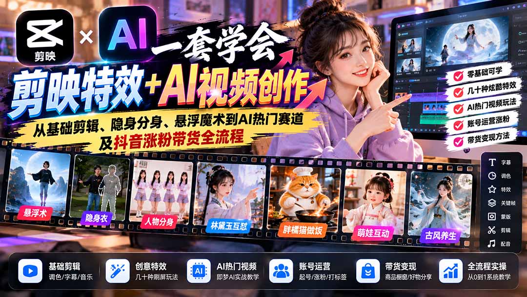 (20999期)一套学会剪映特效+AI视频创作:从基础剪辑、隐身分身、悬浮魔术到AI热门赛道及抖音涨粉带货全流程 20261016130054-6ad220064f37f.jpg