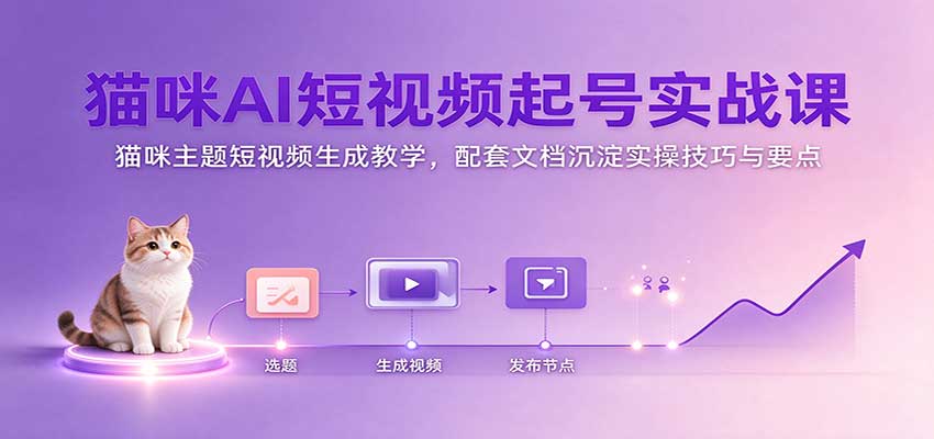 猫咪AI短视频起号实战课:猫咪主题短视频生成教学,配套文档沉淀实操技巧与要点 20261017050101-6ad3010d854c0.jpg